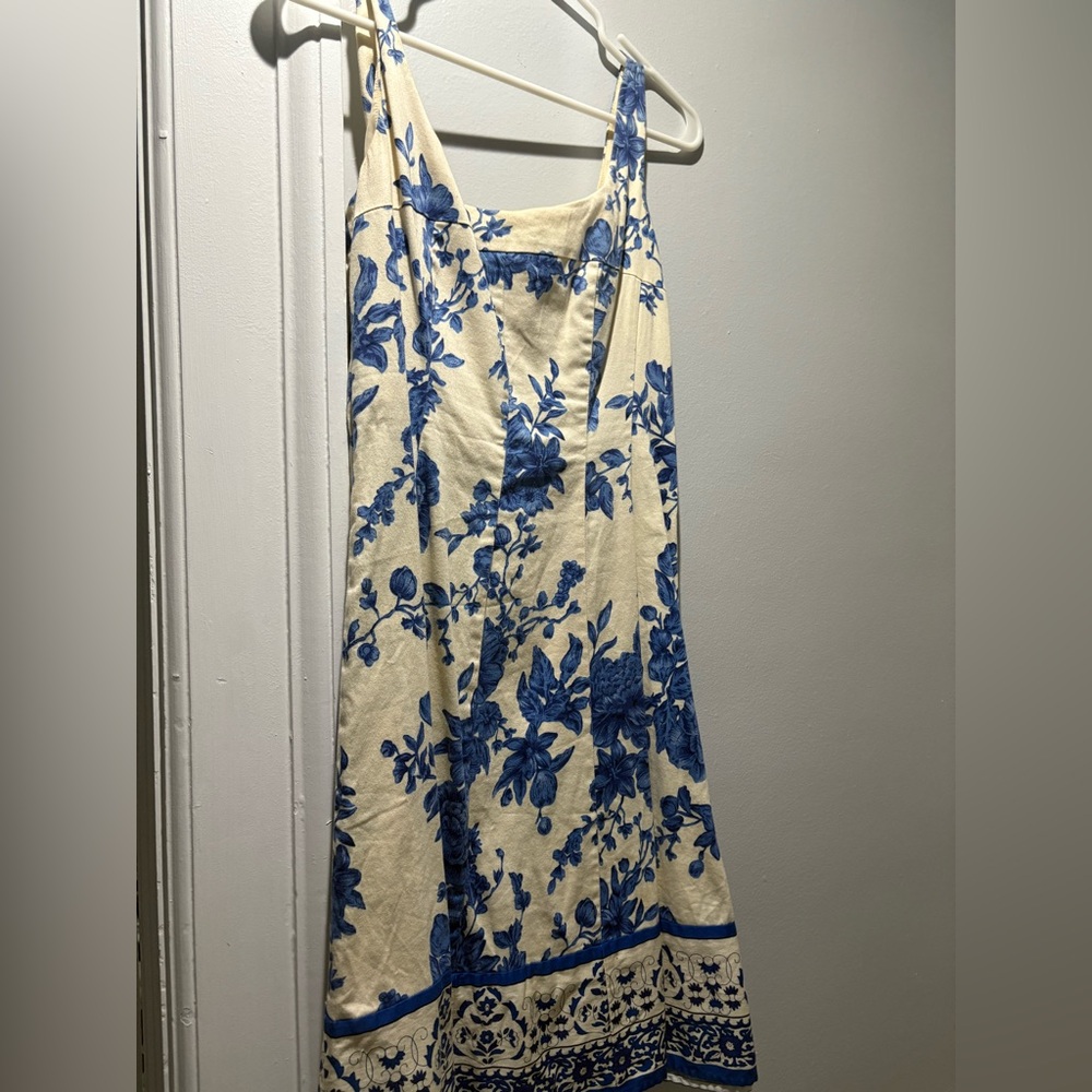 Floral Blue and Cream Dress
